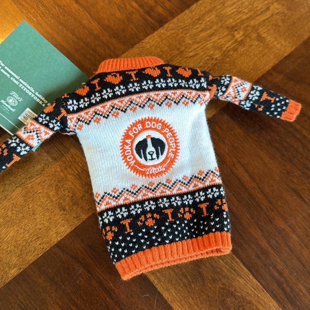 NWT MINI TITO'S VODKA UGLY CREW CHRISTMAS SWEATER - SO ADORABLE!!!! - Picture 4 of 5